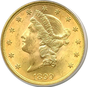 image for: 1899 $20 PCGS MS63