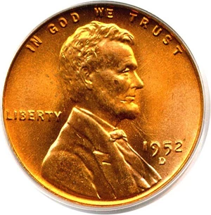image for: 1952-D 1c PCGS MS66 RD