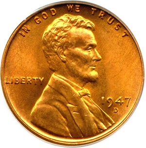 image for: 1947-D 1c PCGS MS66 RD
