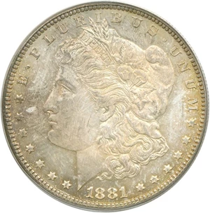 image for: 1881 $1 PCGS MS63