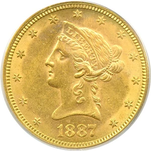 image for: 1887-S $10 PCGS AU58