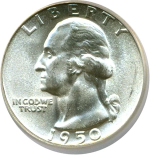 image for: 1950 25c ICG MS66