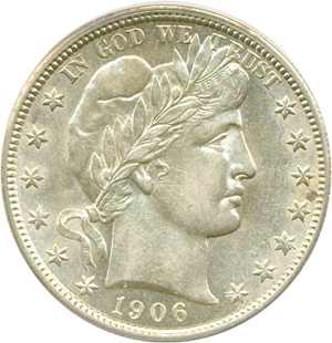 image for: 1906 50c PCGS AU55
