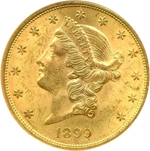 image for: 1899 $20 NGC MS62