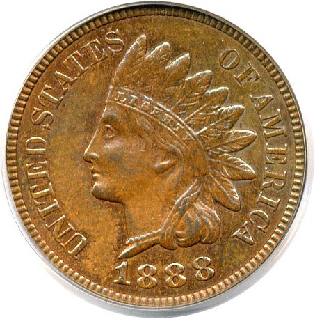 image for: 1888 1c  PCGS MS63 BN