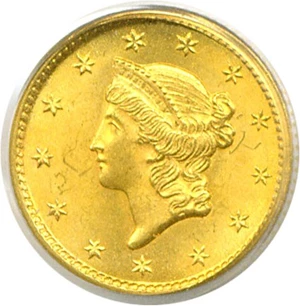 image for: 1853 G$1 PCGS MS64