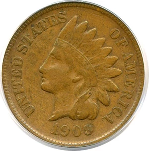 image for: 1909-S 1c Indian PCGS VF25 BN