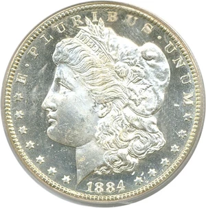 image for: 1884-CC $1 PCGS MS64 DMPL