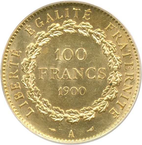 image for: France: 1900-A 100 Fr  ICG MS62  (KM-832)