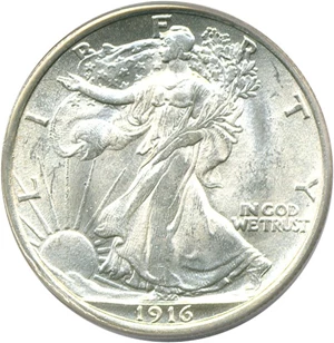 image for: 1916 50c PCGS MS64