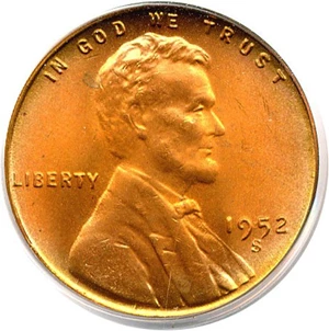 image for: 1952-S 1c PCGS MS66 RD