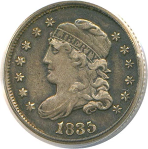 image for: 1835 H10C Large Date, Large 5C PCGS VF35