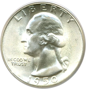 image for: 1950-S 25c PCGS MS66