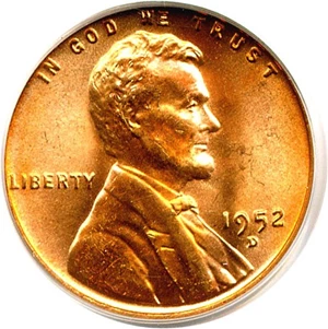 image for: 1952-D 1c PCGS MS66 RD