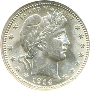 image for: 1914 25c NGC MS62