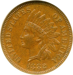 image for: 1882 1c ANACS MS62 BN
