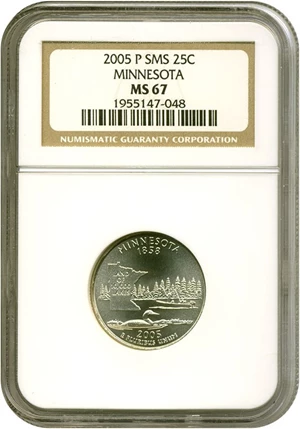image for: 2005-P 25c Minnesota - Satin Finish NGC MS67