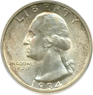 image for: 1934-D 25c PCGS MS65