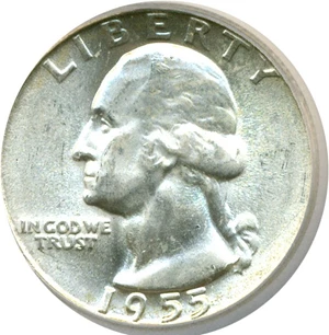 image for: 1955 25c ICG MS66