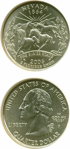 image for: 2006-D 25c Nevada - Satin Finish NGC MS68