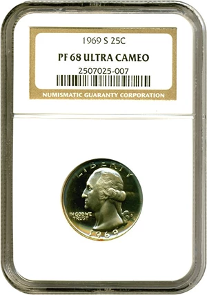 image for: 1969-S 25c NGC Proof 68 UCameo
