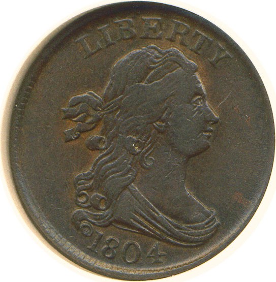 image for: 1804 1/2c Plain 4-No Stems NGC AU50 BN (C-13)