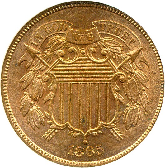 image for: 1865 2c  NGC MS64 RD