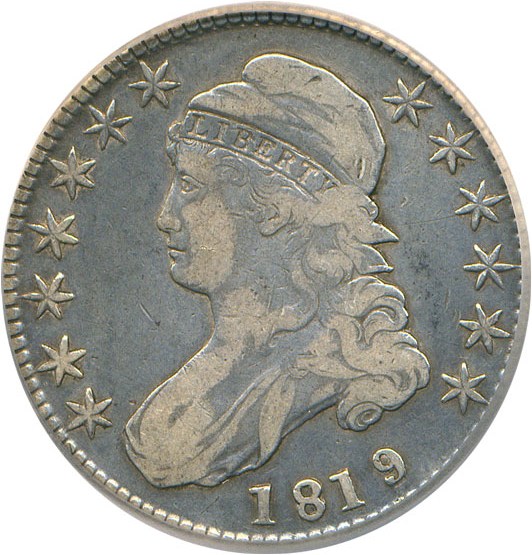 image for: 1819/8 'Small 9 over 8' 50c  ICG VF25