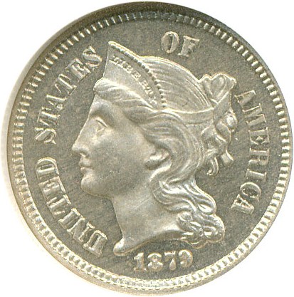 image for: 1879 3cN  NGC Proof 64