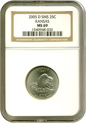 image for: 2005-D 25c Kansas - Satin Finish NGC MS69