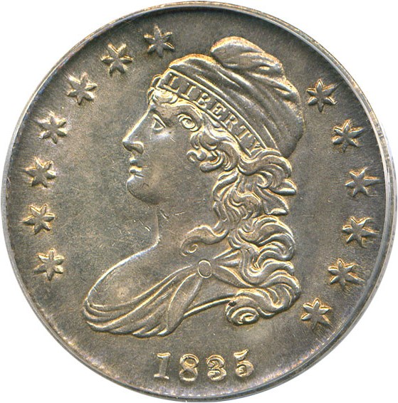 image for: 1835 50c  PCGS AU55