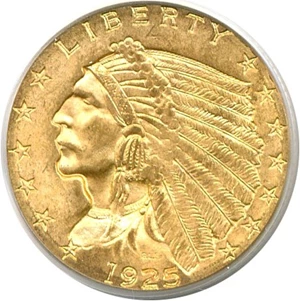 image for: 1925-D $2 1/2 PCGS MS64