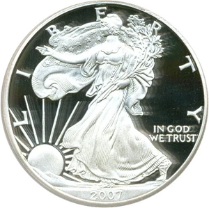 image for: 2007-W $1 Silver Eagle PCGS Proof 69 DCameo