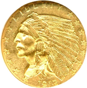 image for: 1912 $2 1/2 NGC MS62