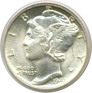 image for: 1943-D 10c PCGS MS65 FB OGH