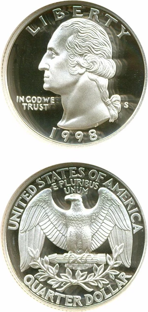 image for: 1998-S 25c Silver NGC Proof 70 UCameo