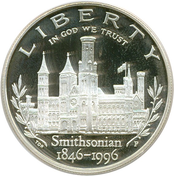 image for: 1996-P $1 Smithsonian PCGS Proof 68 DCameo