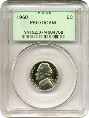 image for: 1960 5c PCGS Proof 67 DCameo