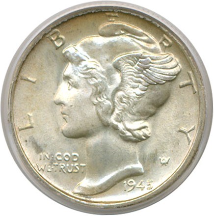 image for: 1945 10c  PCGS MS65 