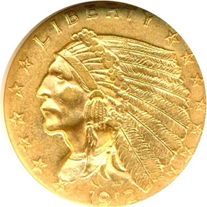 image for: 1912 $2 1/2 NGC AU58