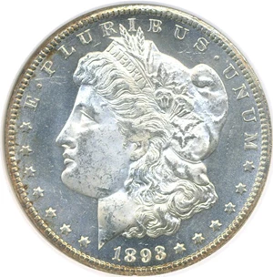 image for: 1893-CC $1 DGS MS62 (Cleaned)