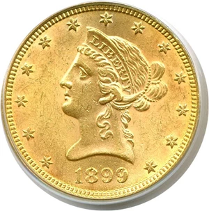 image for: 1899 $10 PCGS MS62