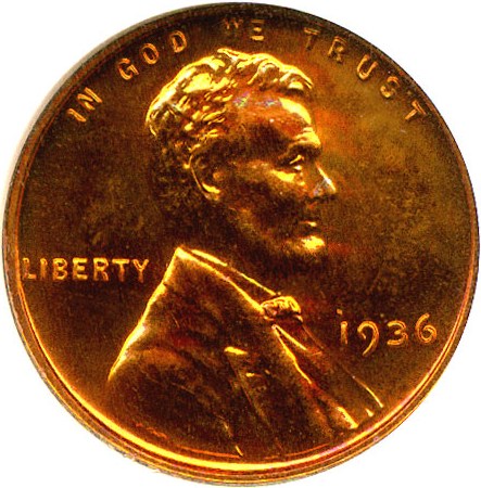 image for: 1936 1c Brilliant NGC Proof 65 RD