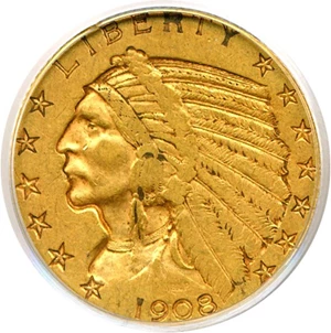 image for: 1908-S $5 PCGS XF40