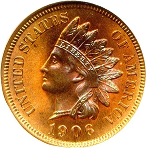 image for: 1906 1c NGC MS66 RD *Color*