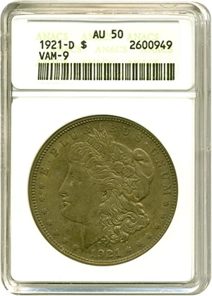 image for: 1921-D $1 ANACS AU50 (VAM 9)