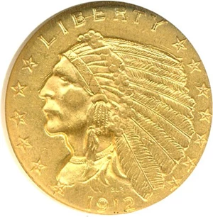 image for: 1912 $2 1/2 NGC AU58