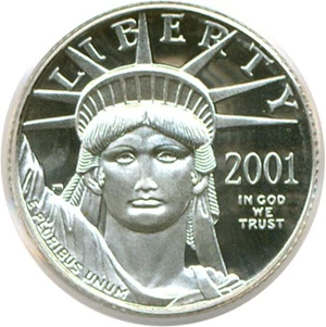 image for: 2001-W $10 Platinum Eagle PCGS Proof 67 DCameo