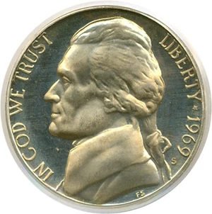 image for: 1969-S 5c PCGS Proof 68 DCameo