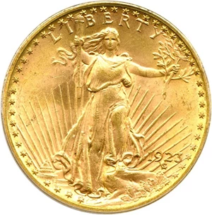 image for: 1923 $20 PCGS MS64